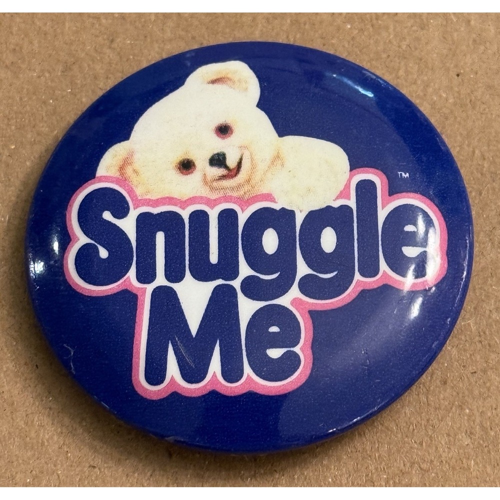 Snuggle Me Bear Fabric Softener Vintage Pinback Button Pin Round Circle